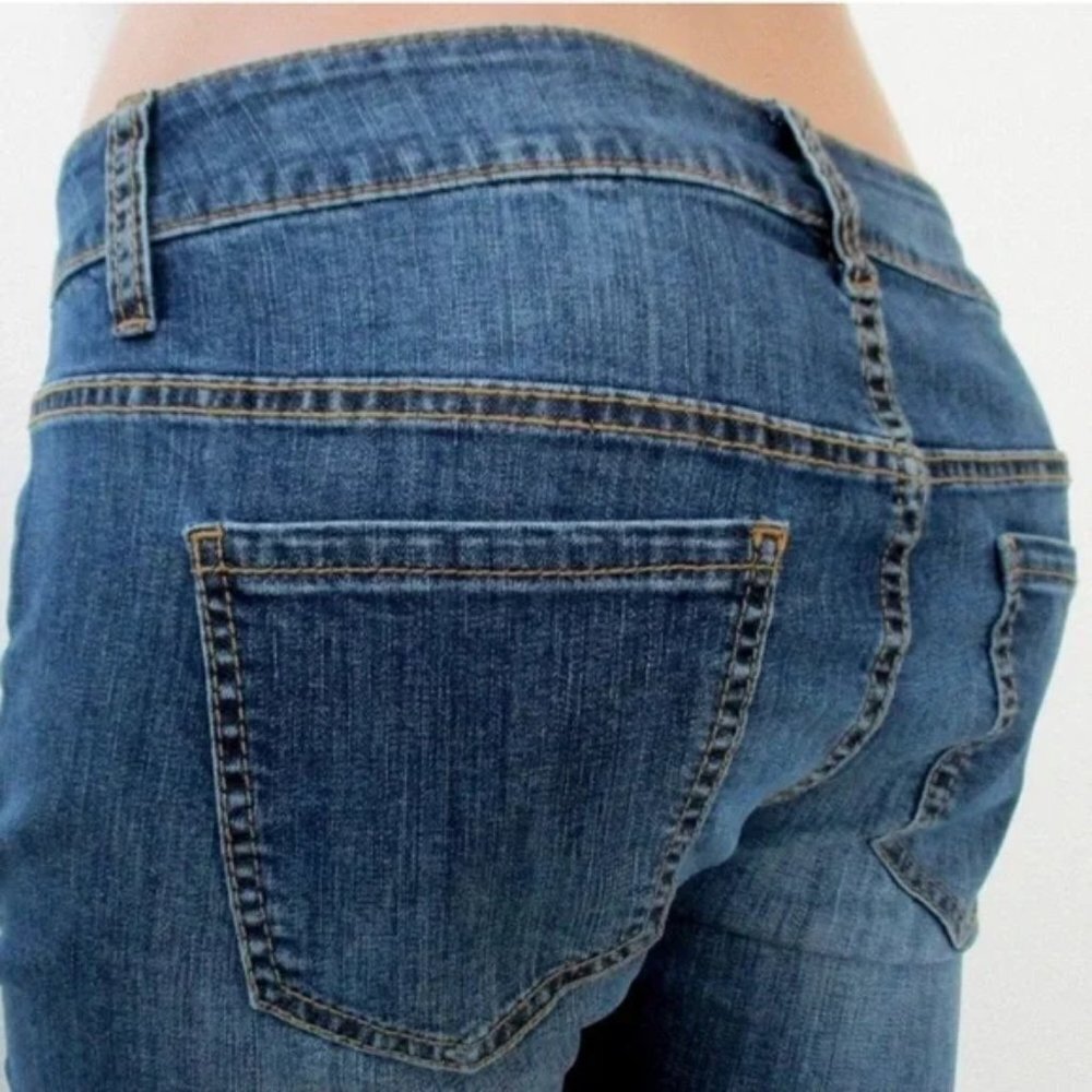 Lane‎ Bryant Jeans DISTRESSED Women's Ankle Cropped Blue Denim Plus Size 20 NWT